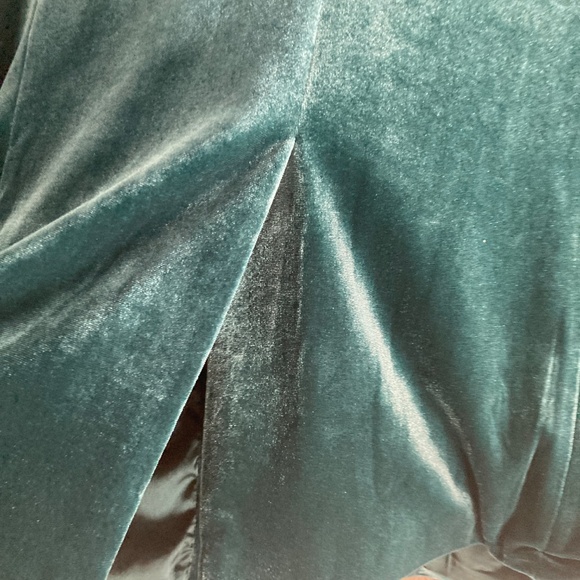 Nine West Velvet Blazer Size M Teal Blue - Picture 3 of 10